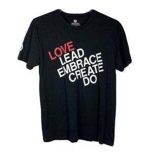 G Adventures Men’s T-shirt Size XL Black Love Lead Embrace Create Do Graphic Tee